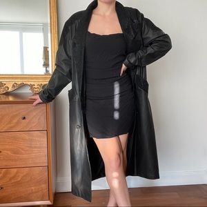 Charles Klein Leather Trench Coat. Sold